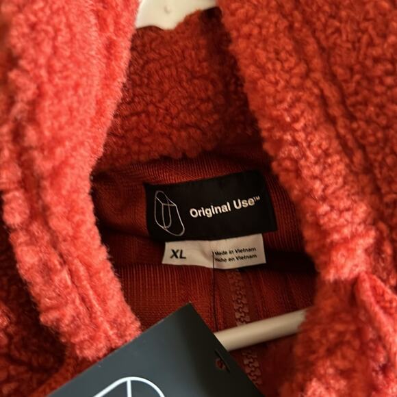 Target Men's Regular Fit Hooded Zip-Up Sweatshirt - Original Use Size XL Orange - Picture 9 of 10